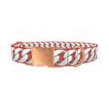 Silver Chain Red Dog Collar - metal rose gold