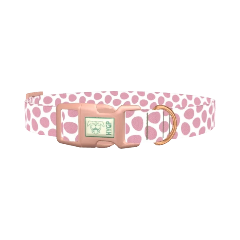Pink Egg Pattern Dog Collar - plastic rose gold