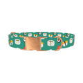 Teal Sushi Roll Dog Collar - metal rose gold