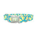 Yellow Bunny Pattern Dog Collar - plastic silver