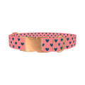 Sapphire Heart Dog Collar - metal rose gold