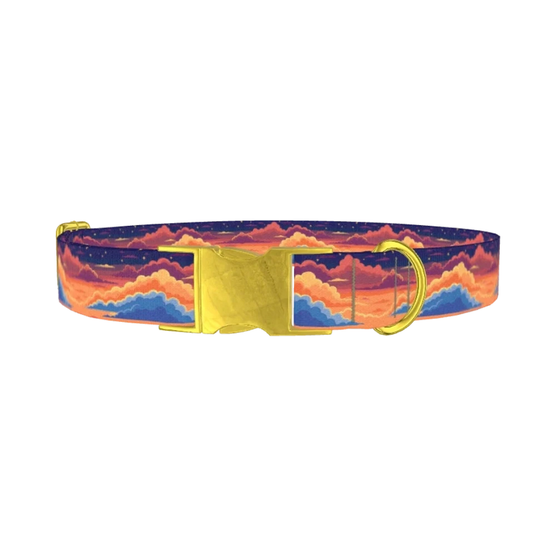 Sunset Cloud Dog Collar - metal gold