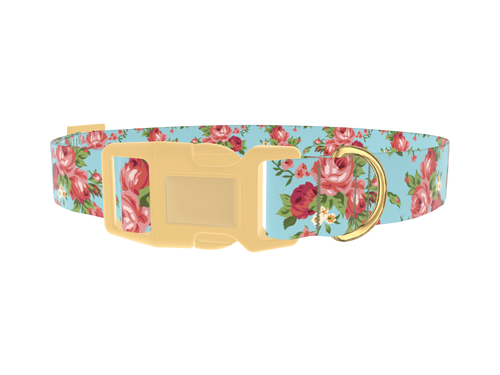 Vintage Rose Bouquet Dog Collar
