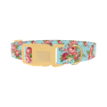 Vintage Rose Bouquet Dog Collar - plastic gold