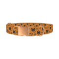 Halloween Cat Pattern Dog Collar - metal rose gold