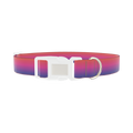 Gradient Pink Blue Dog Collar - plastic silver