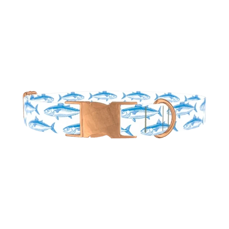 Ocean Fish Dog Collar - metal rose gold