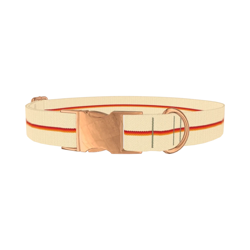 Geometric Hexagon Dog Collar - metal rose gold