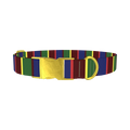Striped Pattern Dog Collar - metal gold