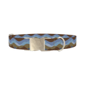 Geometric Landscape Dog Collar - metal silver