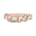 Mint Pink Floral Dog Collar - plastic rose gold