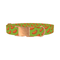 Hot Dog Pattern Dog Collar - metal rose gold