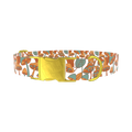 Mushroom Leaves Dog Collar - metal gold