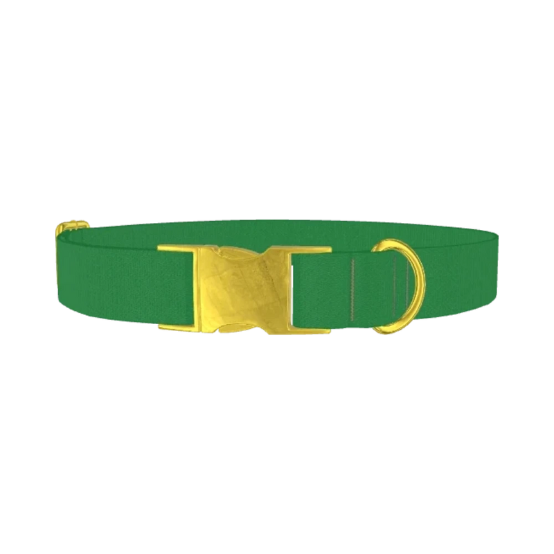 Shamrock Field Color Dog Collar - metal gold
