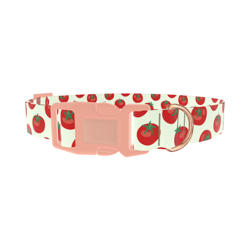 Tomato Pattern Dog Collar - plastic rose gold