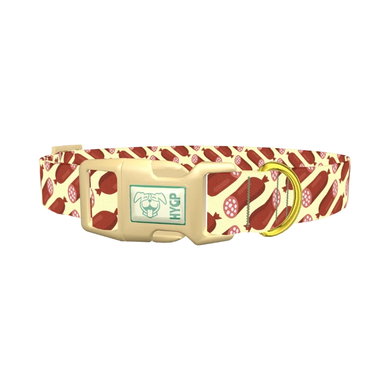 Geometric Sausage Dog Collar - plastic gold