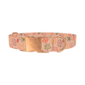 Autumn Leaves Dog Collar - metal rose gold