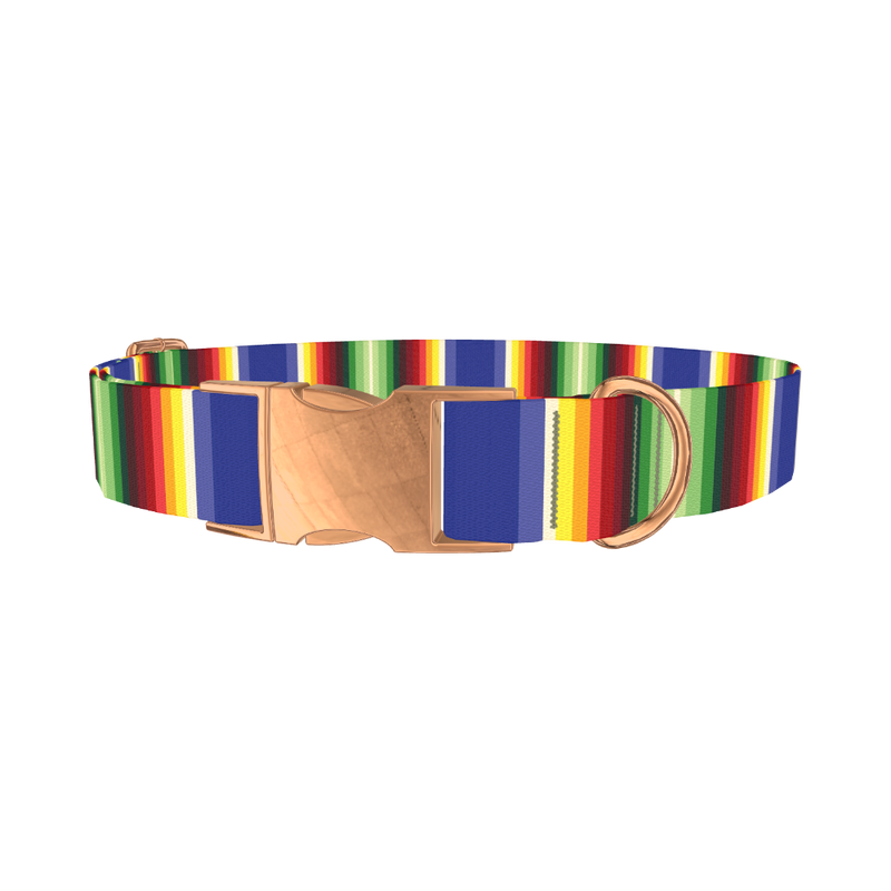 Bold Stripe Dog Collar - metal rose gold
