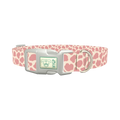 Pink Giraffe Print Dog Collar - plastic silver