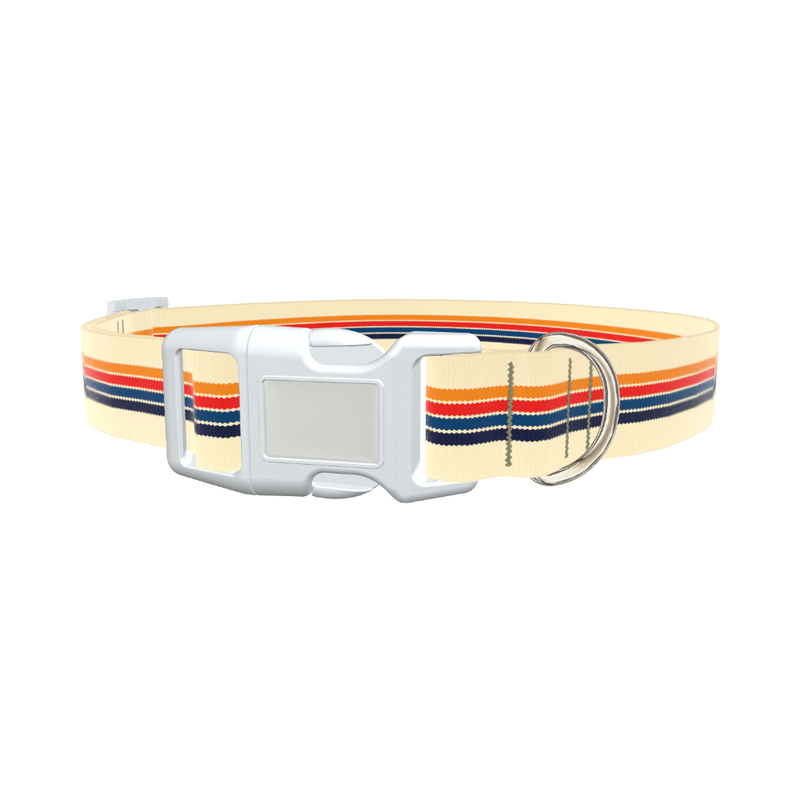 Colorful Stripe Hexagon Dog Collar - plastic rose gold