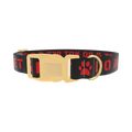 Warning Sign Dog Collar - plastic gold