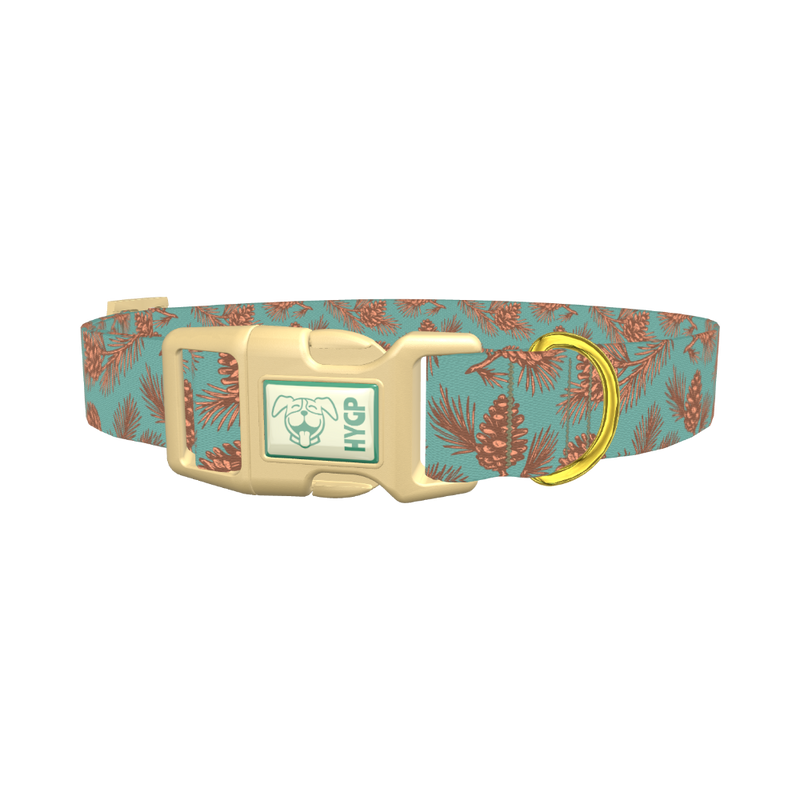 Christmas Pinecone Dog Collar - plastic gold