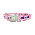 Peace Symbol Pink Dog Collar - plastic silver