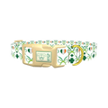 Clover Bow Dog Collar - plastic gold