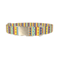 Geometric Stripe Dog Collar - metal silver