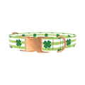 Clover Stripe Dog Collar - metal silver