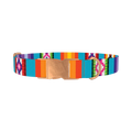 Tribal Aztec Stripe Dog Collar - metal rose gold