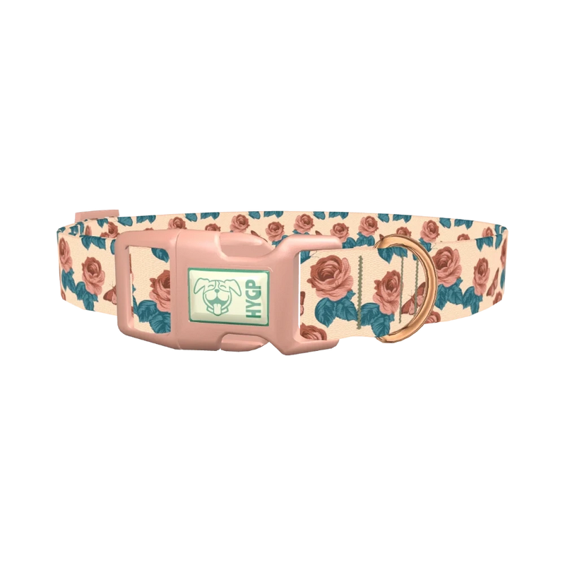 Rose Butterfly Dog Collar - plastic rose gold