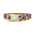 Geometric Rectangle Dog Collar - plastic gold