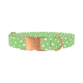 Green Heart Dog Collar - metal rose gold