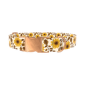 Sunflower Leaf Dog Collar - metal rose gold