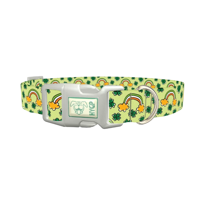 Leprechaun Rainbow Dog Collar - plastic silver