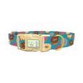 Donut Pattern Dog Collar - plastic gold