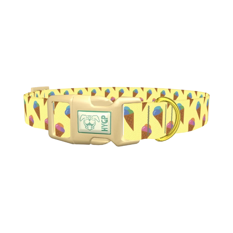 Ice Cream Cone Dog Collar - plastic gold