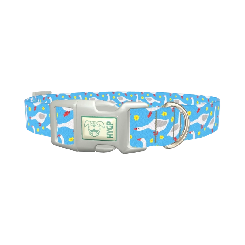 Goose Floral Dog Collar - plastic silver
