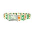 St. Patrick's Shamrock Stripe Dog Collar - plastic silver