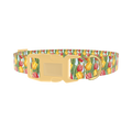 Red Yellow Tulip Dog Collar - plastic gold