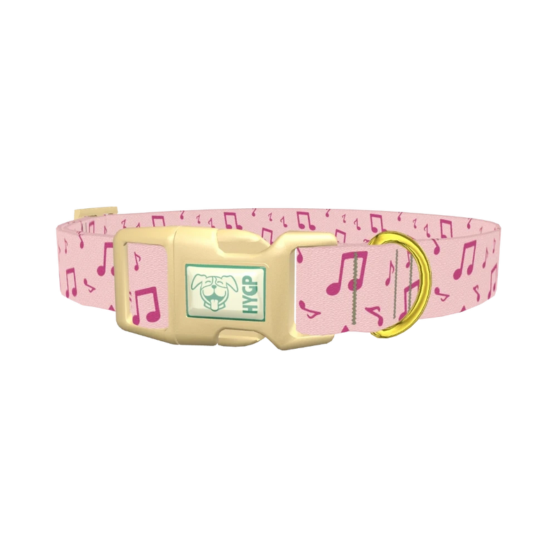 Musical Note Dog Collar - plastic gold