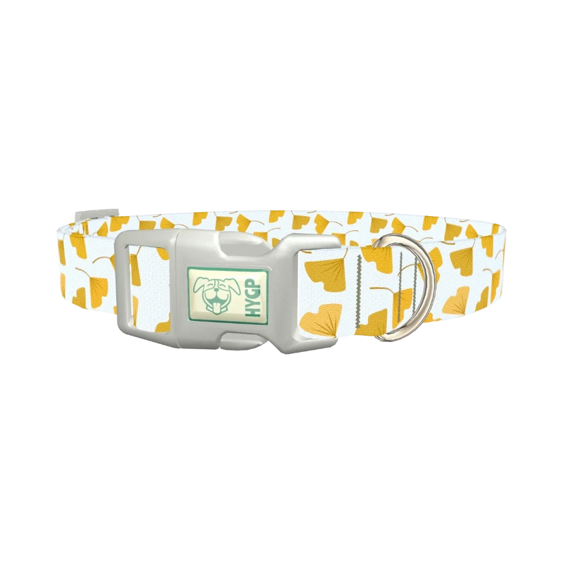 Floral Leaf Dog Collar - plastic silver