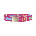 Colorful Text Heart Dog Collar - metal silver