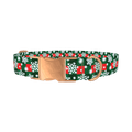 Christmas Plaid Snowflake Dog Collar - metal rose gold