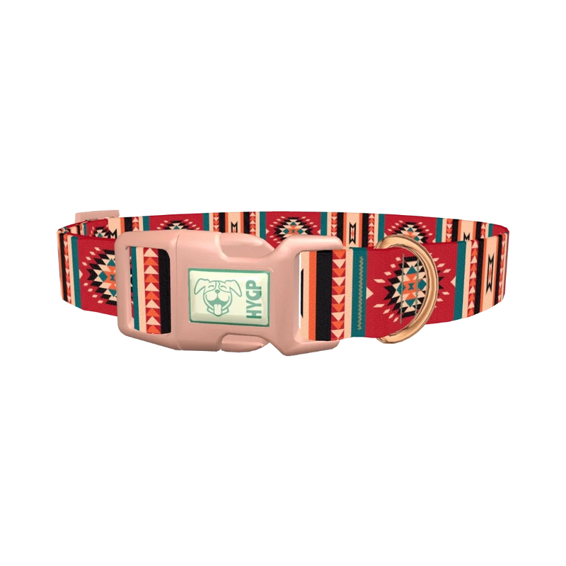 Tribal Geometric Dog Collar - plastic rose gold