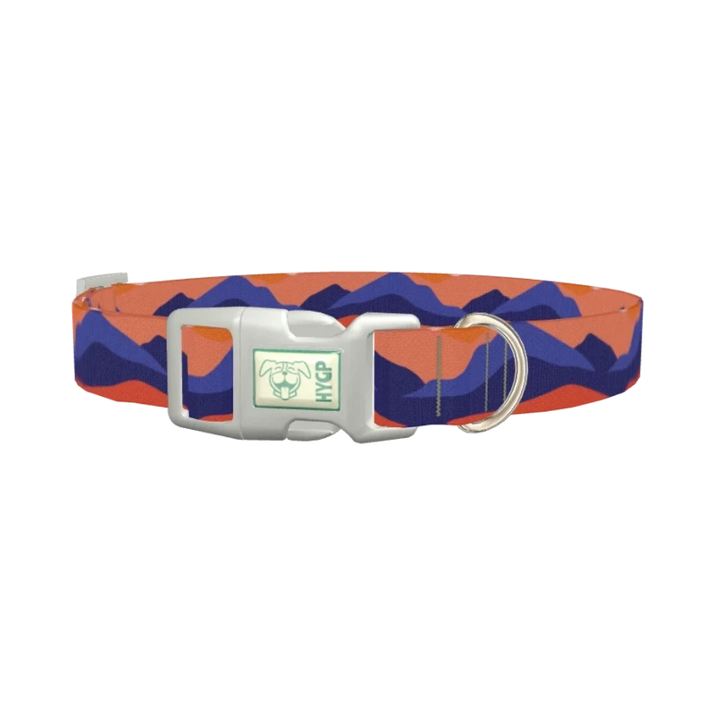 Abstract Mountain Dog Collar - plastic silver