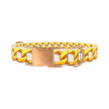 Chain Link Pattern Dog Collar - metal rose gold