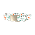 Dinosaur Jungle Dog Collar - metal silver