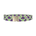 Purple Stegosaurus Dog Collar - metal silver